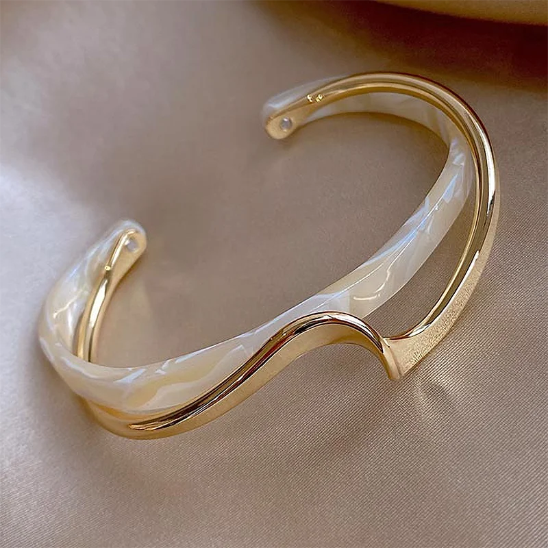 Geometric Metal C-Shaped Bracelets for Women - Jewelry Gift