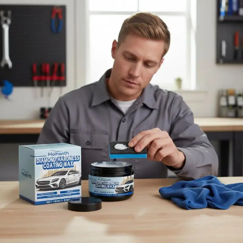 Car Wax Paste 100g High Gloss Detailing with Sponge for Car, Motorcycle, RV