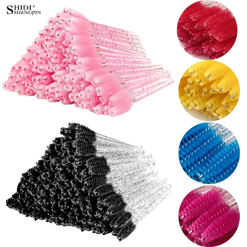 Eyelash Brushes and Mascara Wands Set - 25/50/100 Pcs for Eyelash & Eyebrow Makeup
