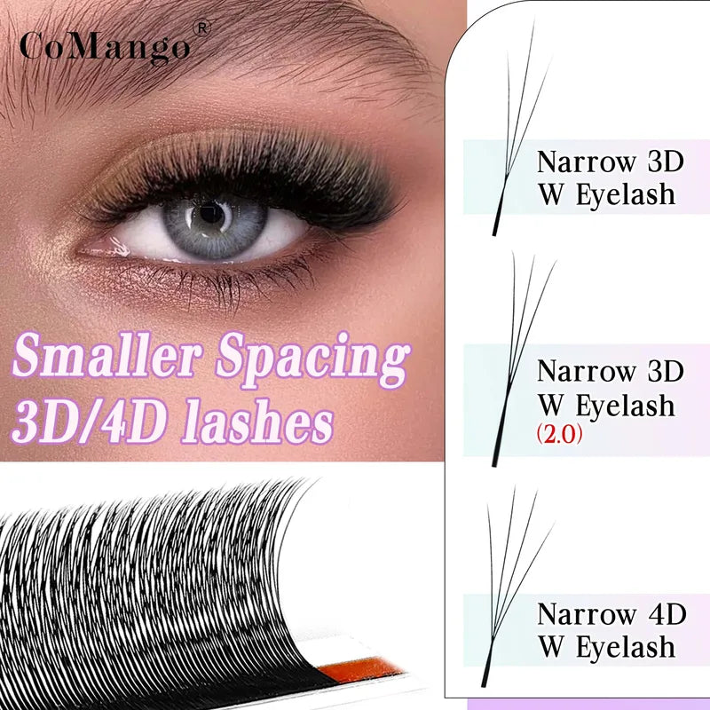 False Eyelash Extensions 3D/4D V Shape Premade Russian Volume Natural Lash Set
