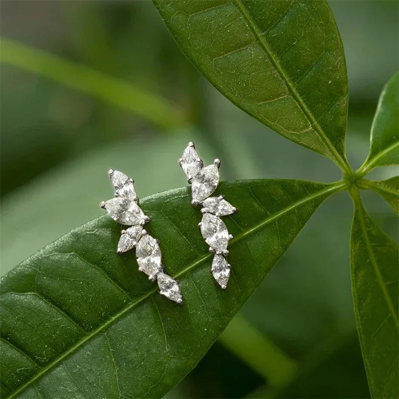 Dainty Crystal Cubic Zirconia Stud Earrings for Women - Stylish Drop Jewelry