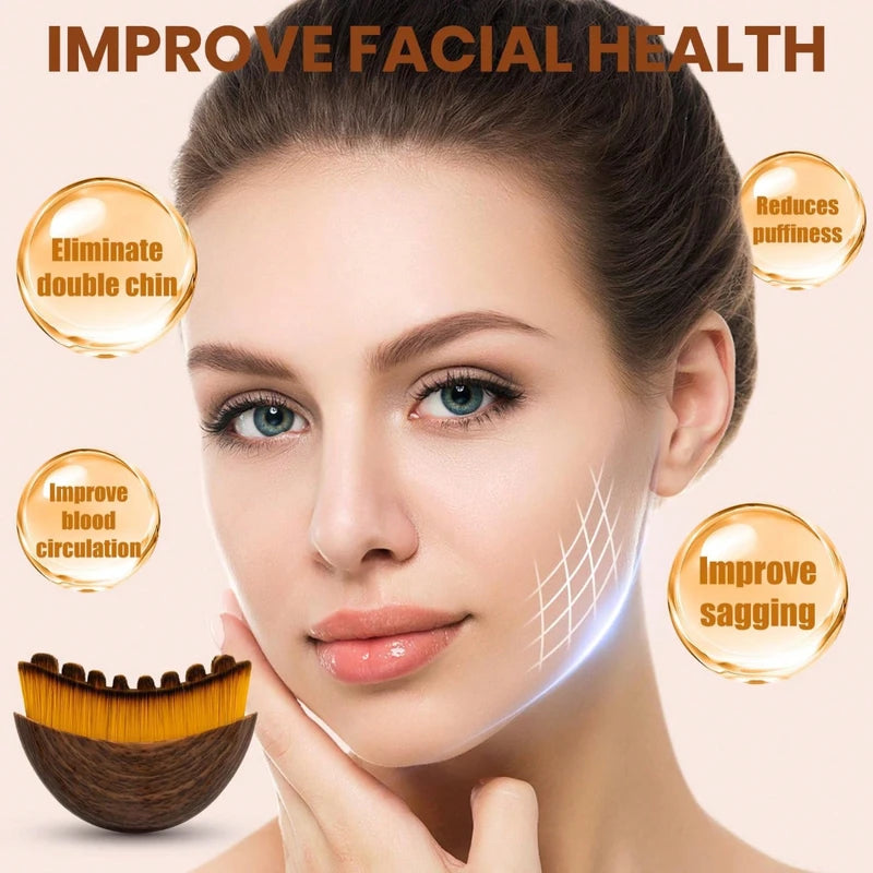 Lymphatic Face Contour Brush for Jawline & Chin Sculpting, Drainage Massager