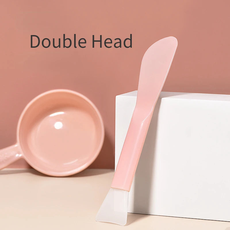 Dual-use Silicone Facial Mask Brush Kit with Adjustable Rod - Skin Care Tool