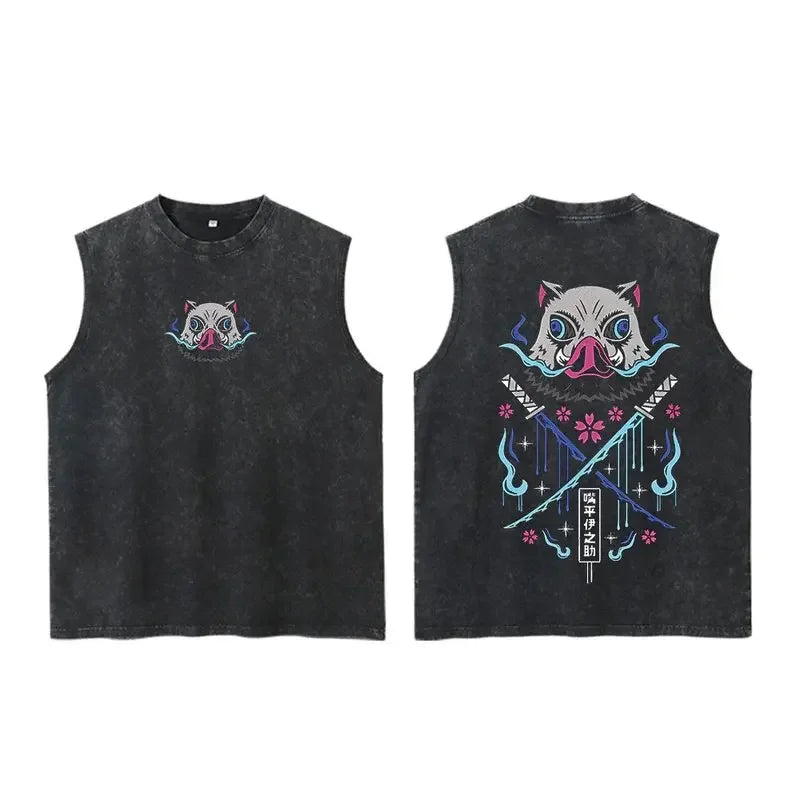 Anime Demon Slayer Tank Tops for Men Women Sleeveless Shirt Summer Oversized Gym Vest