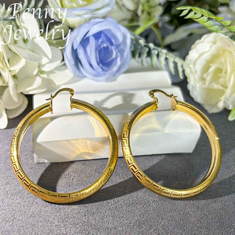 18K Gold Plated Hoop Earrings for Women Copper Circle Jewelry Gift