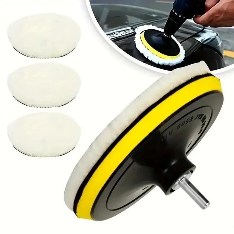 Car Polishing Wool Pads Set - 3 to 7 Inch Buffing Wheel Pads for Auto Paint Care