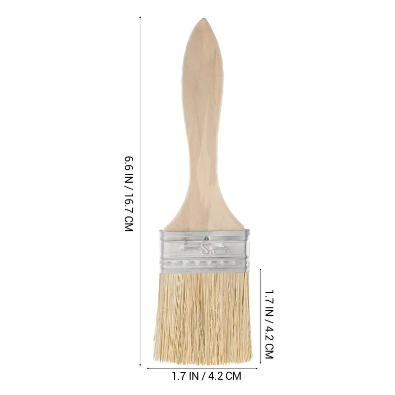 10 Pcs Wooden Handle Paint Brush Set - 2 Inch Fine Bristles Wall & Furniture Painting Tools