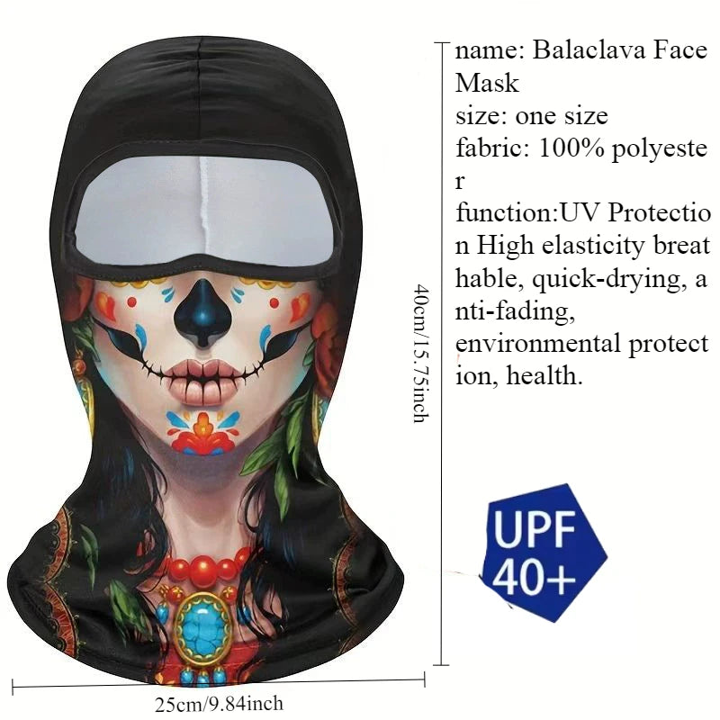 Unisex Breathable Windproof Full Face Mask for Halloween UV Sun Dust Protection