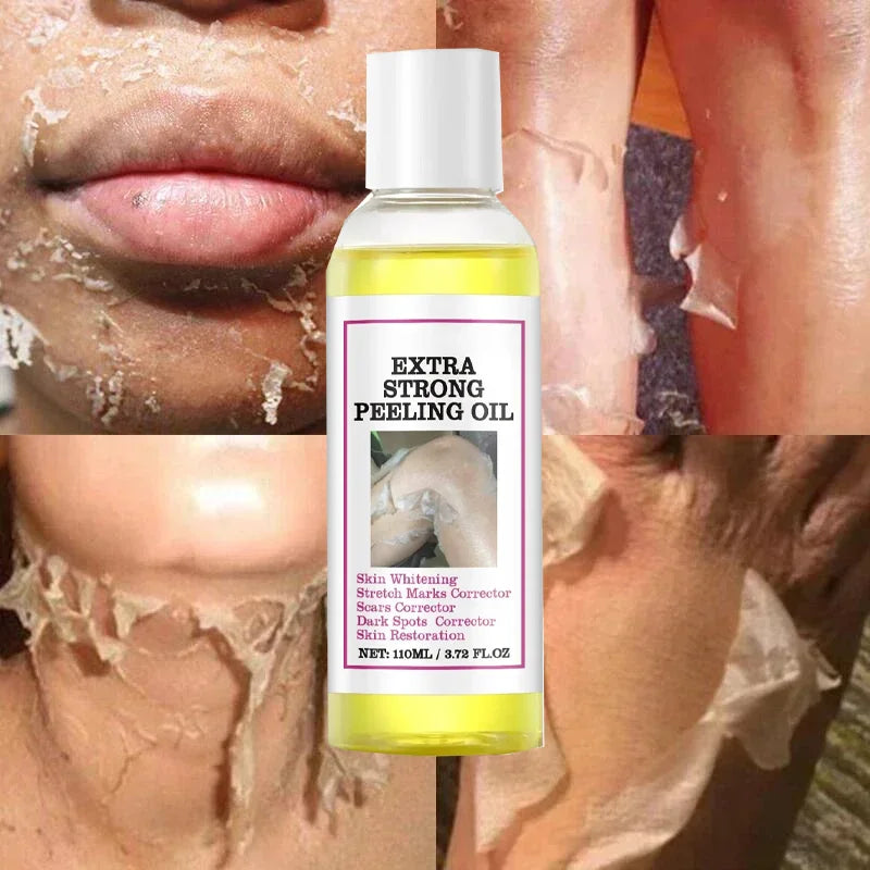 Organic Peeling Body Oil & Exfoliating Lotion for Dark Skin Brightening