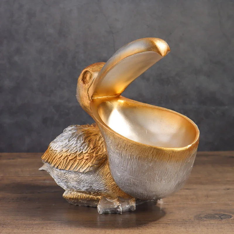 European-Style Pelican Animal Ornament with Key Storage for Liquor, Living & Shoe Cabinets