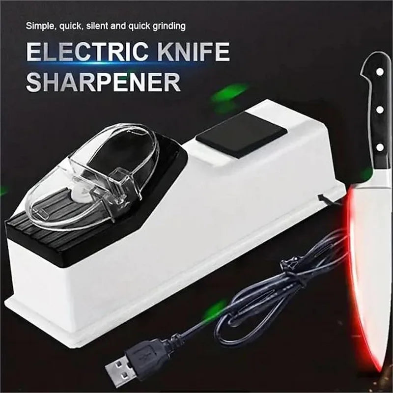 USB Electric Knife Sharpener - Fast Automatic Kitchen & Scissor Sharpening Tool