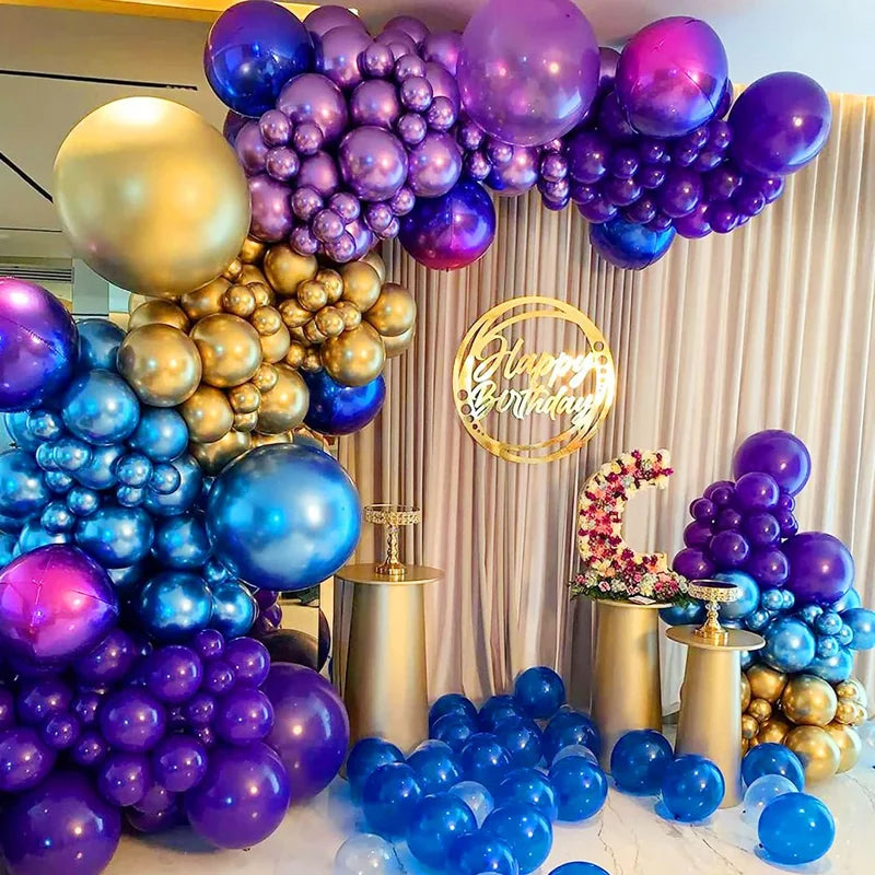 18-Inch Metallic Latex Balloons for Party Decorations - Gold, Silver & More