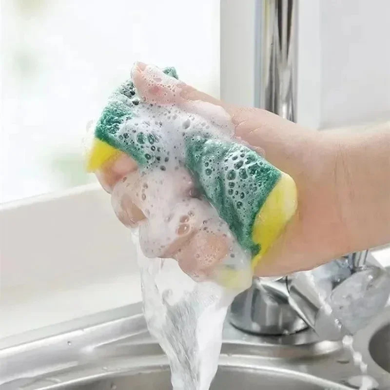 Highly Absorbent Double-Sided Kitchen Sponge Cleaning Brush - Rust Removal & Pot Scrubber