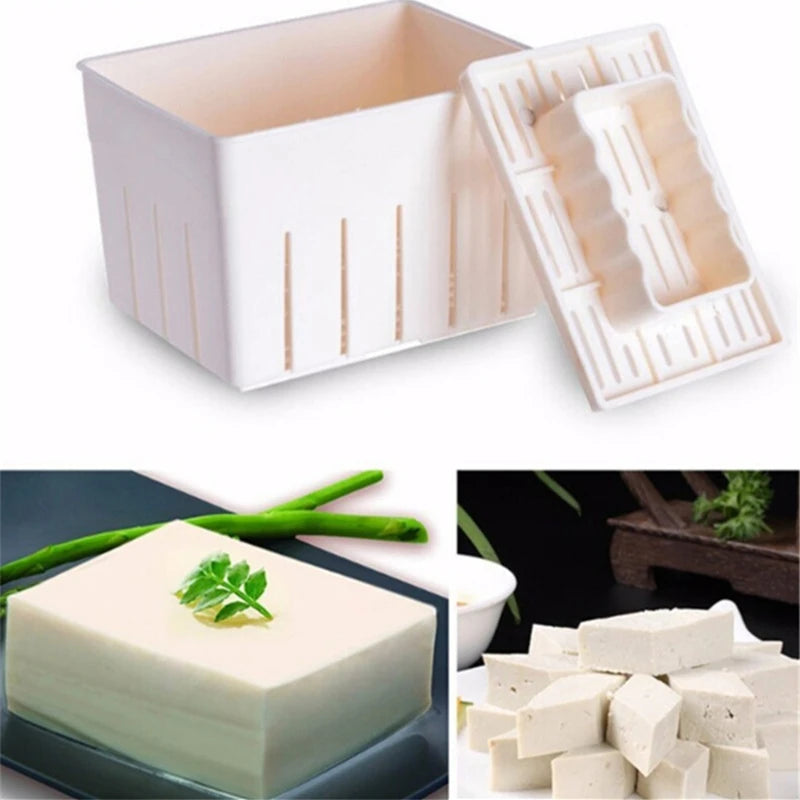 DIY Plastic Tofu Press Mold Kit for Homemade Soybean Curd Kitchen Cooking Tool