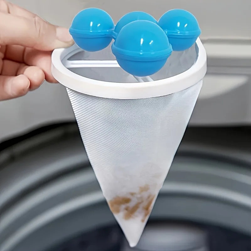 Floating Lint Removal Tool for Washing Machines - Reusable Laundry Hair Filter