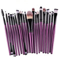 20-Piece Makeup Brush Set with Eye Shadow and Foundation Brushes - Soft Man-made Fibers, Full Collection