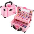 Kids Pretend Makeup Set with Lipstick Eyeshadow and Cosmetic Bag - Safe Non-Toxic Toy