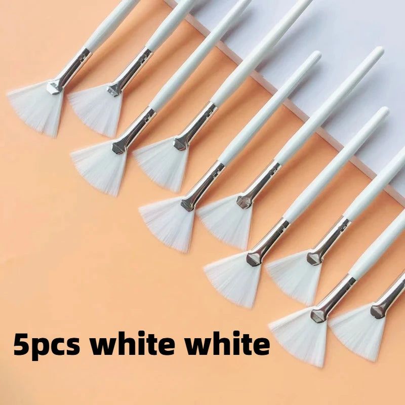 Fan Shape Makeup Brush Set - Multifunctional Facial & Mask Tools, 5/10 Pieces