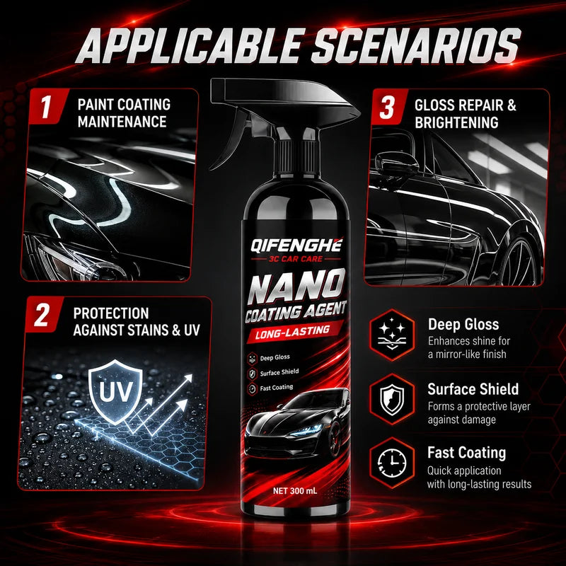 300ml Nano Car Paint Protection Coating - Long-Lasting Mirror Gloss