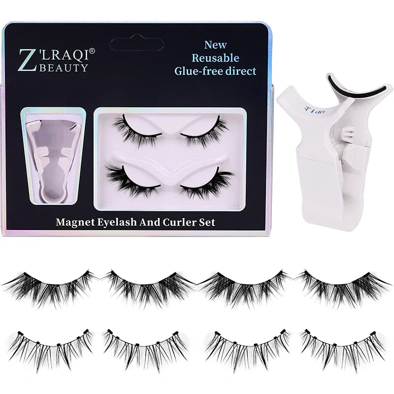 Magnetic Eyelashes Set - Natural Look, Reusable Double Pairs, Quick Glue-Free Installation