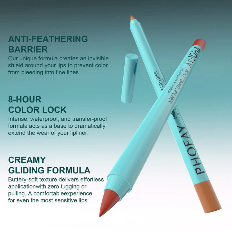 8PCS Waterproof Matte Lipstick Pencil Set - Long-Lasting Lip Contour & Lipliner