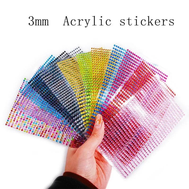 Children's Rhinestone Face Stickers for DIY Makeup and Party Decor