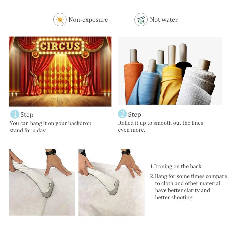 Circus Tent Backdrop for Party & Photography Carnival Night Theme Decoration