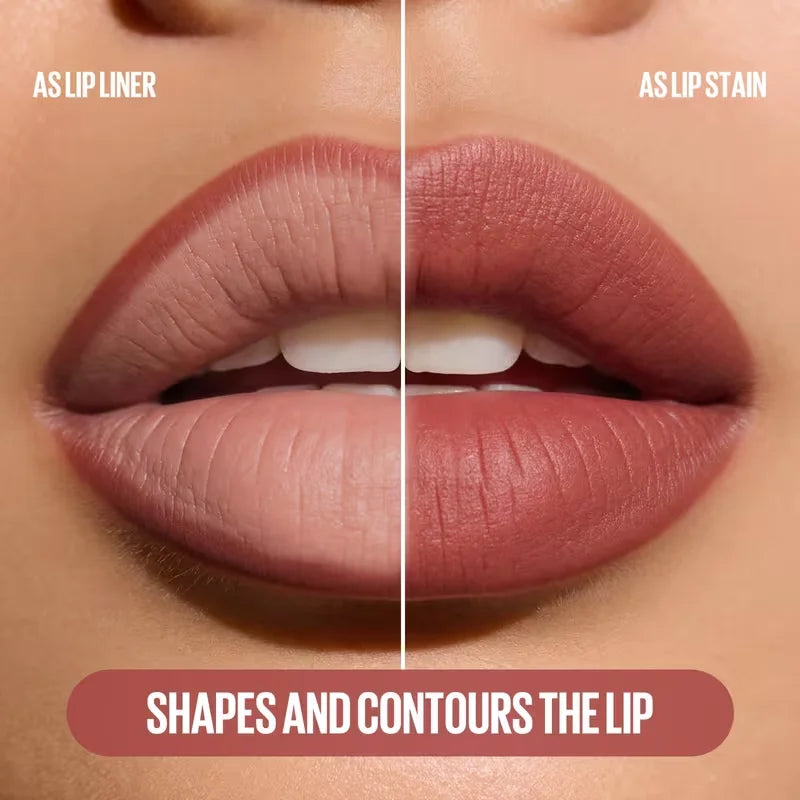 Long-Lasting Waterproof Matte Lip Stain & Lip Liner Pen for Women
