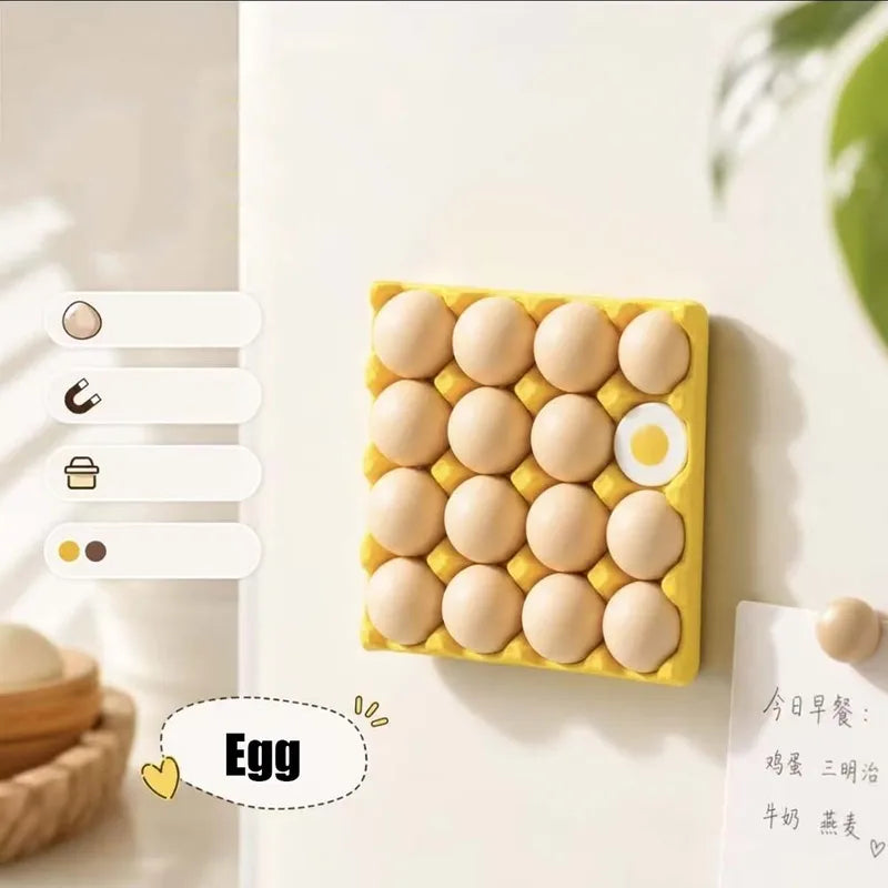 Egg Fridge Magnets Set - Cute 3D Egg-Shaped Refrigerator Decoration