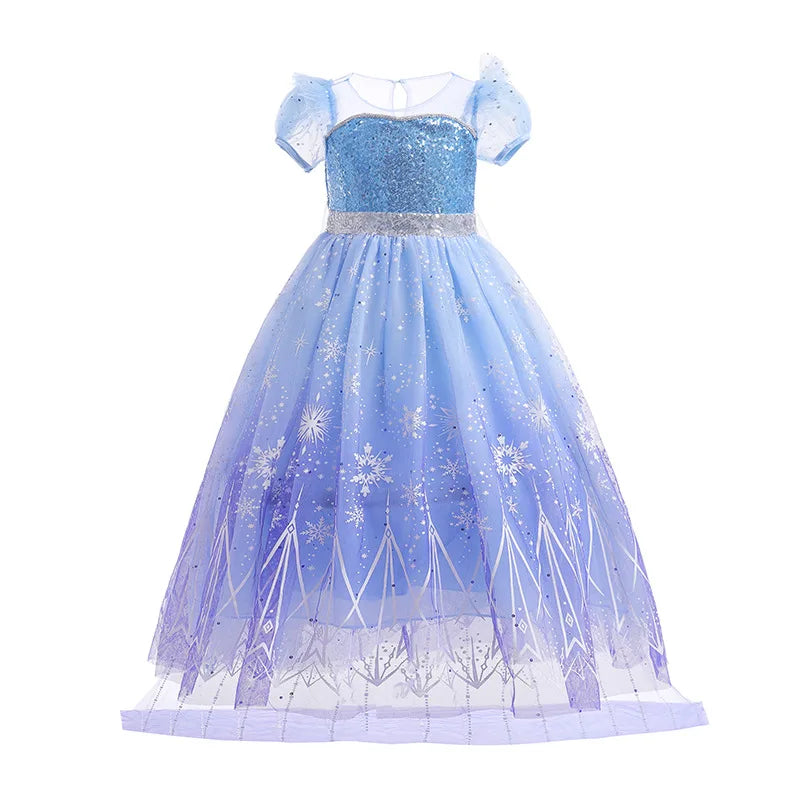 Light Up Frozen Princess Dress for Kids - Halloween Cosplay & Party Costume