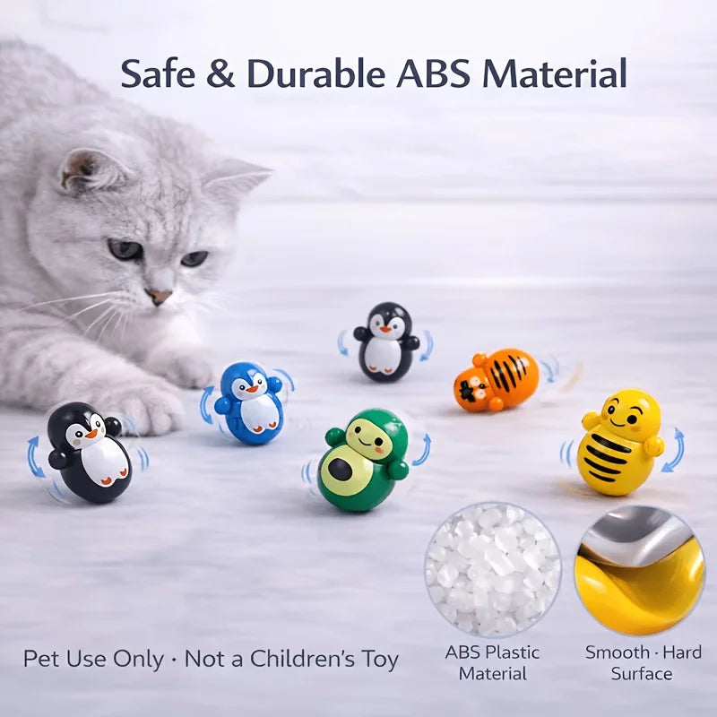 Self-Rolling Cat Toy Set - Battery-Free Interactive Tumblers for Entertainment