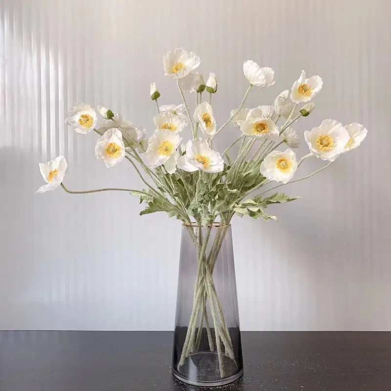 Artificial Poppy Flower Bouquet for Home Garden Party Wedding Decor - 56cm