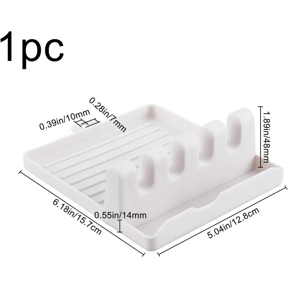 Paint Brush Rest Holder with 4 Slots - Plastic Drip Tray for Watercolor, Oil, Acrylic Painting