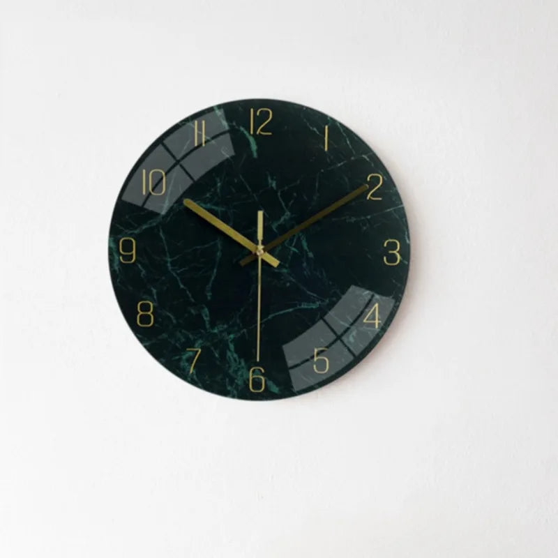 12-Inch Glass Wall Clock with Silent Sweep Movement - Modern Home Decor