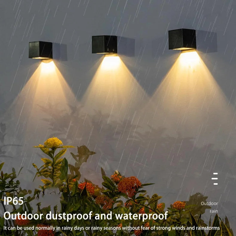 Solar Wall Light Outdoor Garden Fence Lamp Waterproof IP65 Decor