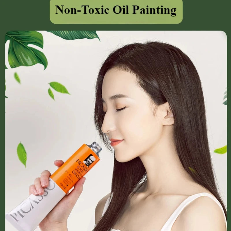 170ml Oil Paint Set for Artists & DIY - High Saturation, Non-Toxic, Mixable