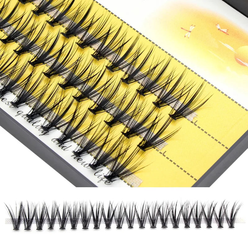 False Eyelash Clusters 3D Volume Effect Mink Silk Long Natural Lashes