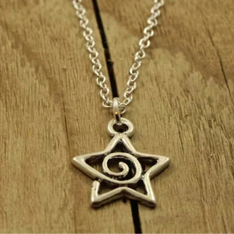 Y2K Silver Star Pendant Necklace for Women Aesthetic Jewelry Gift