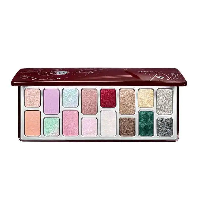 16 Color Glitter Eyeshadow Palette with Chameleon & Pearlescent Finishes - Assorted Shades