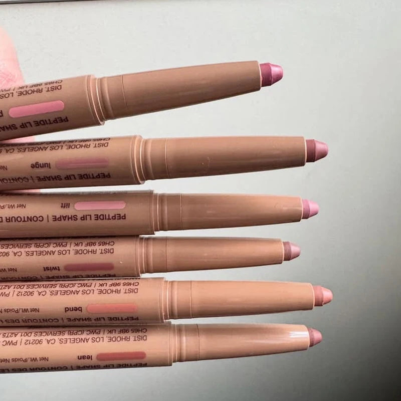 Lip Makeup Set with Lipstick Lip Gloss Lip Liner and Contour Stick - Multiple Colors