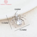 6PCS Gold Color Plated Brass Spider Charms Pendants for DIY Jewelry Making