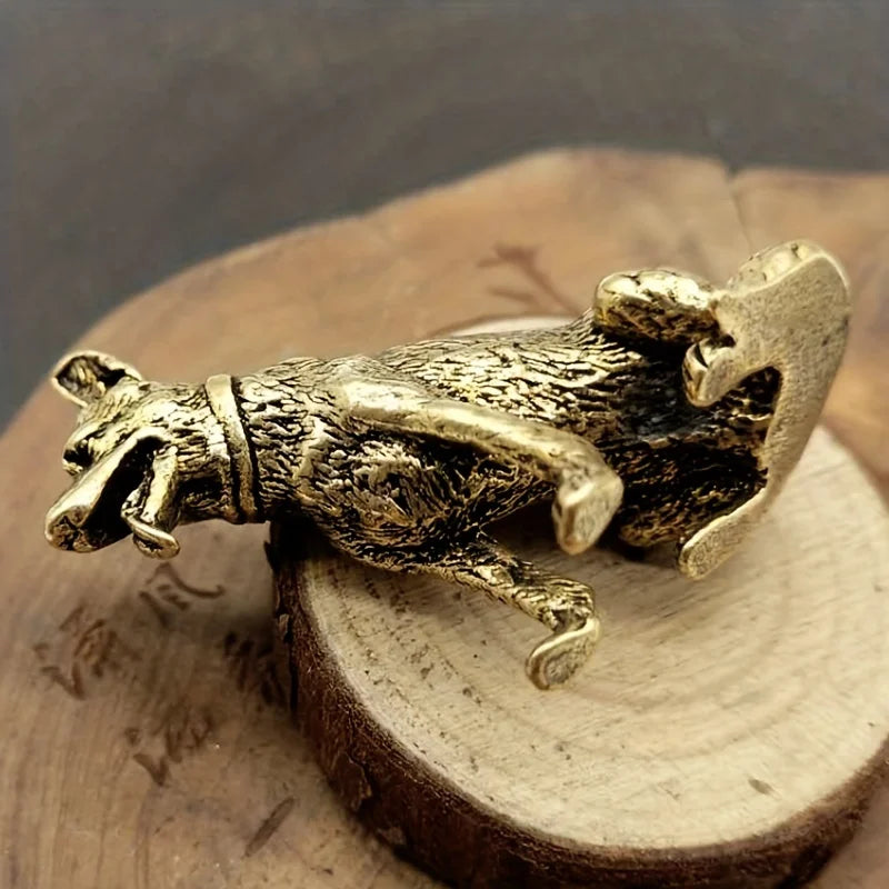 Lucky Dog Ornament - Attracts Wealth Fortune Good Luck Desktop Decor