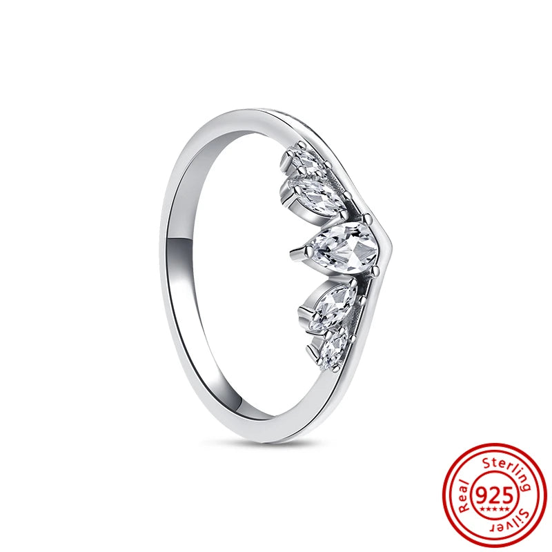 Sterling Silver Arrow & Four-Leaf Clover Women’s Stacking Ring Jewelry Gift