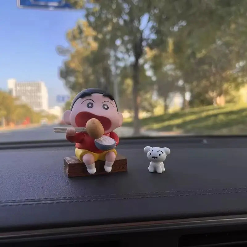 Crayon Shin-chan Cartoon Figurine Car Dashboard Ornament - Creative Interior Decoration