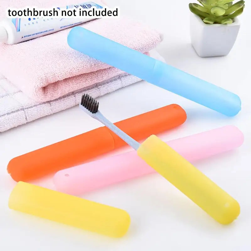 Travel Toothbrush Case Set with Dustproof Protective Cover - Portable Dental Storage
