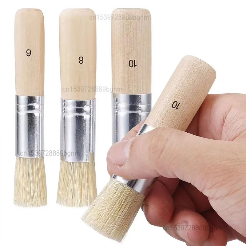 Set of 3/6 Paint Brushes for Acrylic Watercolor Oil Art Crafts Wooden Handle