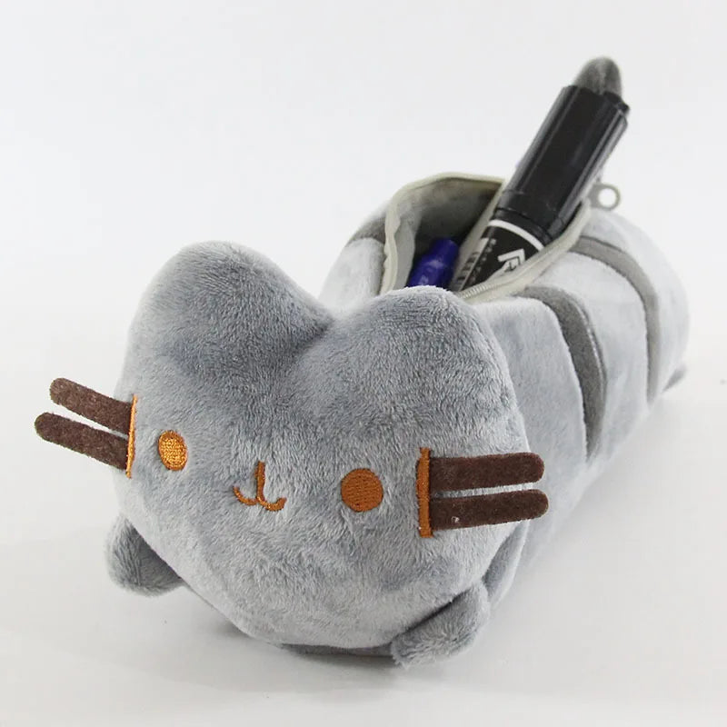 Large Capacity Cat Cosmetic Pouch - Pusheen Style Makeup & Stationery Bag for Teens & Travel