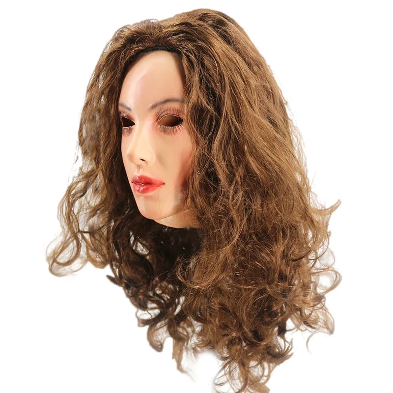 Realistic Latex Mask for Cosplay Halloween Female Woman Face Crossdressing Transgender