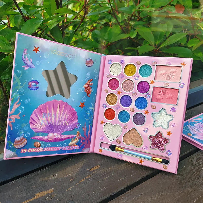 18-Color Eyeshadow Palette Makeup Kit - Natural & Smoky Tones, Long-Lasting