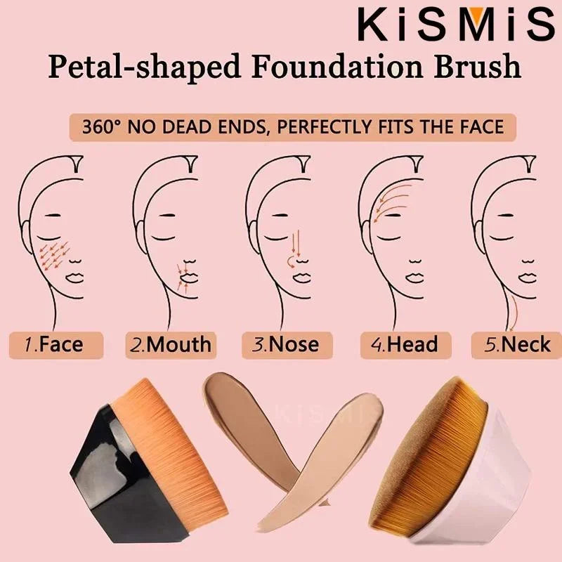 Flat Top High Density Kabuki Makeup Brush for Flawless Powder Liquid Cream Application